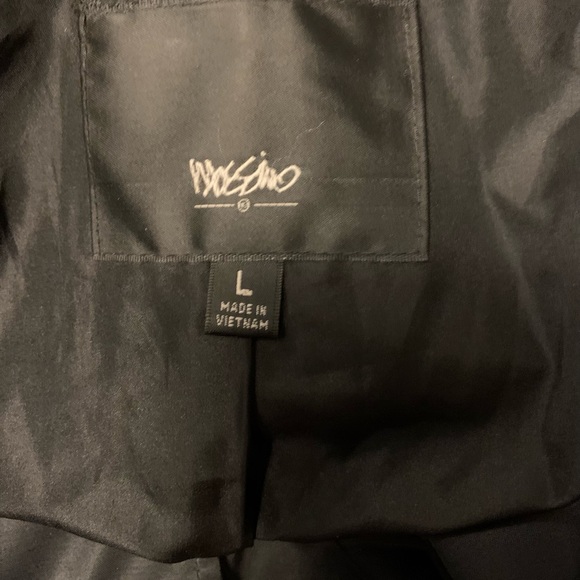 MOSSIMO SUPER NICE SHINY BLACK BUTTON UP LONG SLEEVE LONG COAT - Picture 8 of 9